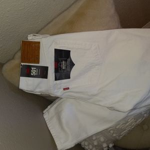 Levi's 501 High Rise Skinny White Jeans